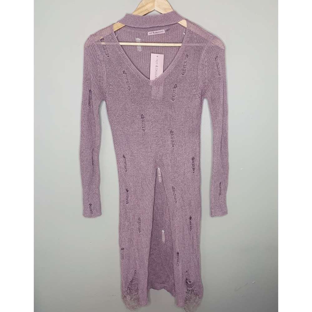 NWT Forever 21 Distressed Sweater Tunic